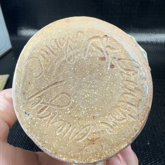 Hand Made Stoneware Pottery Coffee Mug Cup With 3D Crawfish Artist Signed VTG - Picture 8 of 13